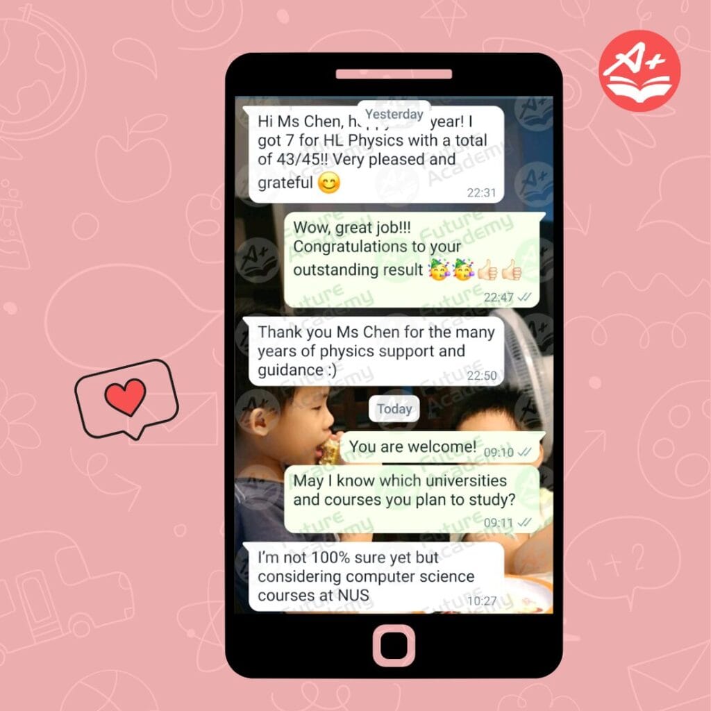 IB student scoring 43 out of 45 points and planning university pathways with support from Future Academy