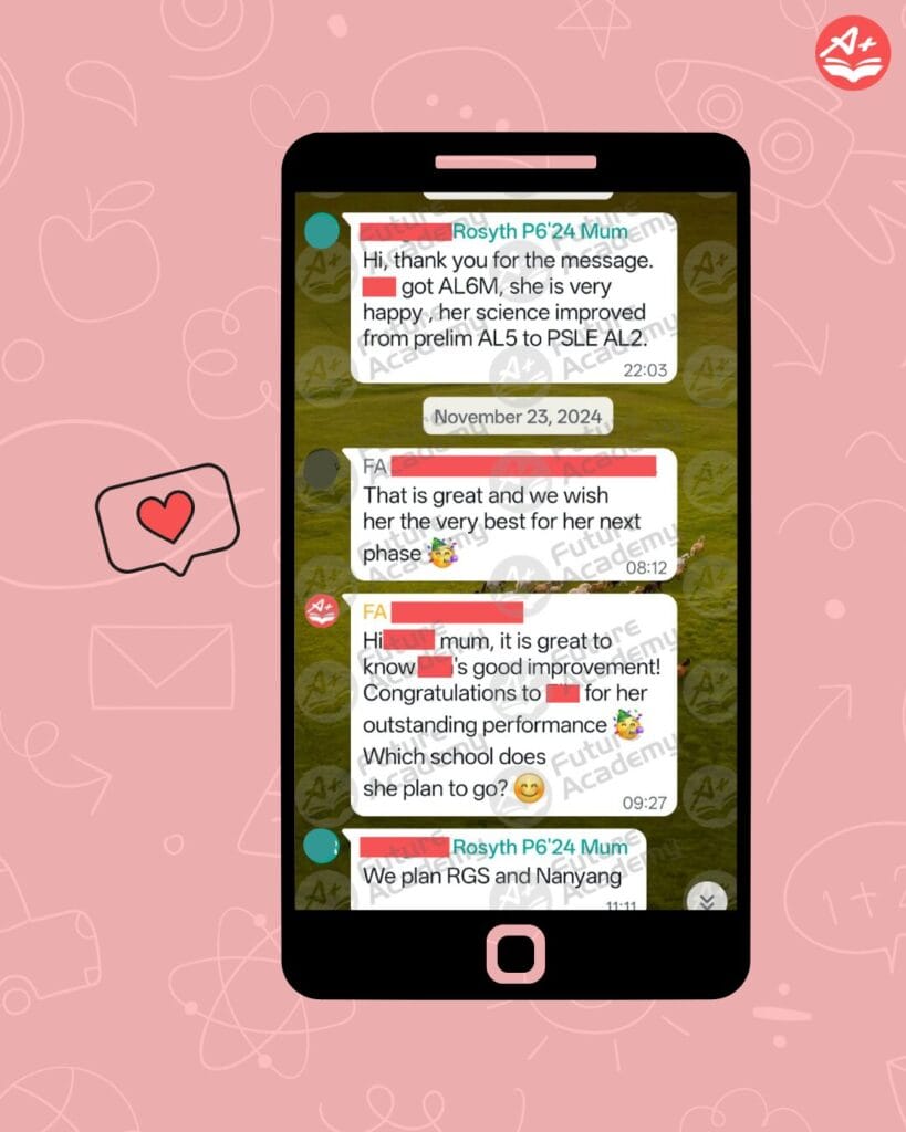 Rosyth student significant improvement from AL5 to AL2 after tuition at Future Academy