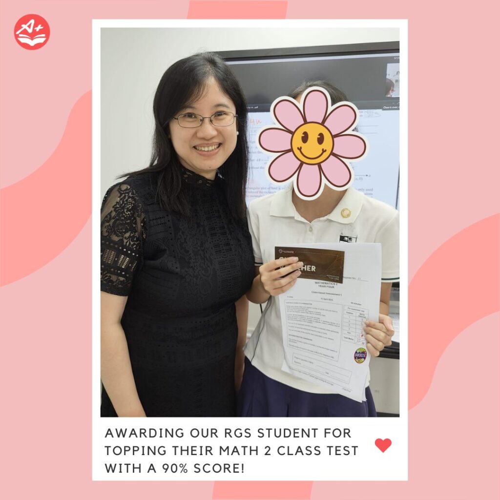 RGS IP Math test result showing 90% and top in class